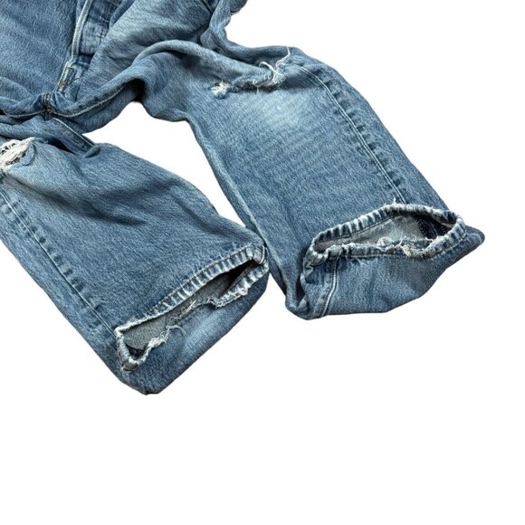 Vintage Y2K Levi’s 501 Blue Denim Distressed Jeans Button Fly Actual 36x28.5 - Picture 10 of 16